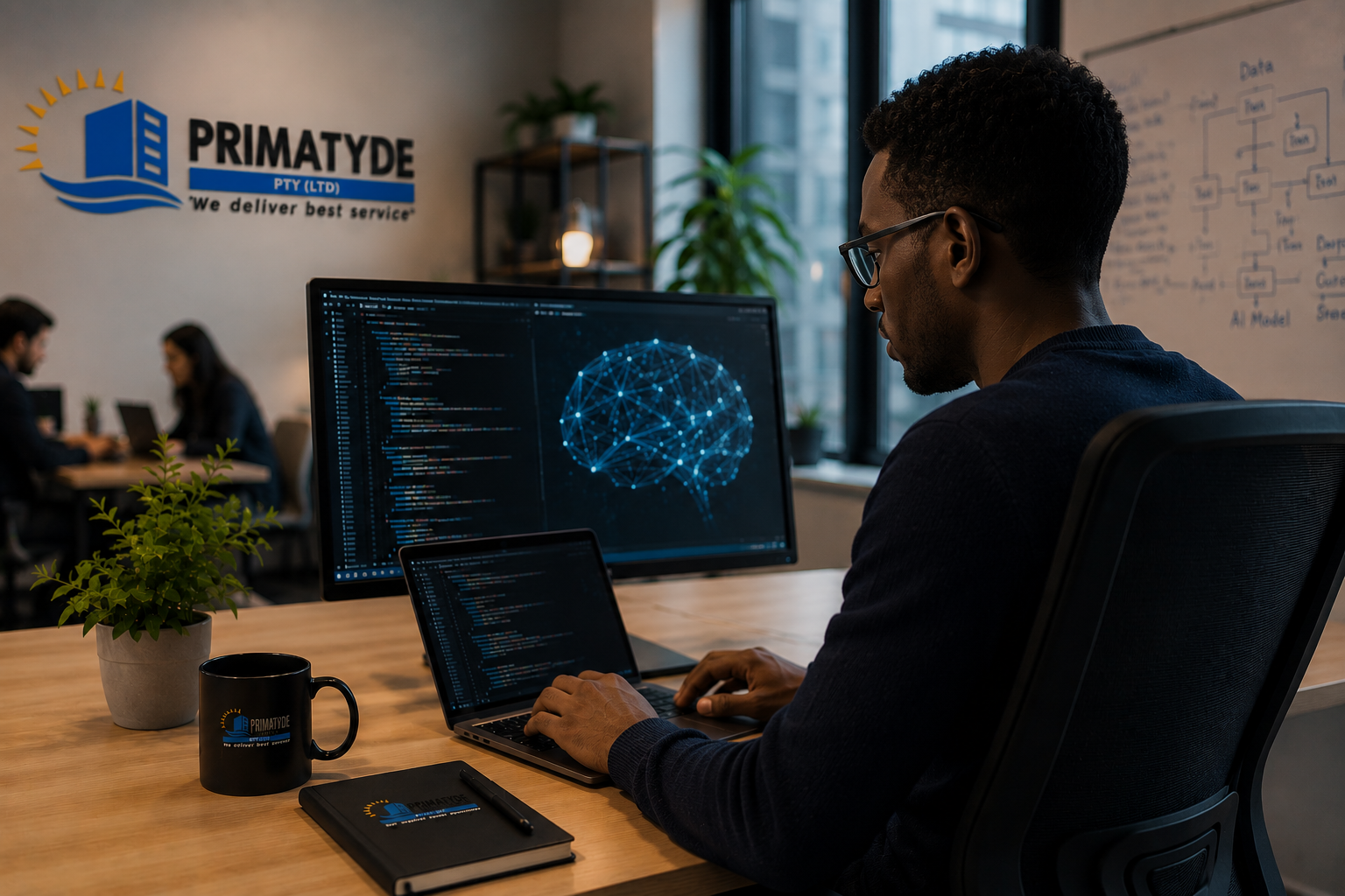 IT and AI workspace showing software development and digital systems support